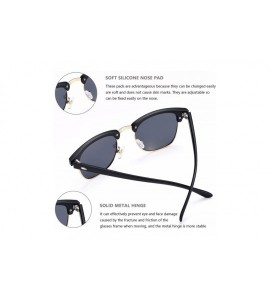 Semi-rimless Semi Rimless Polarized Sunglasses Classic Half Frame Sun Glasses for Women Men UV Protection - CA194TCWIHY $27.10