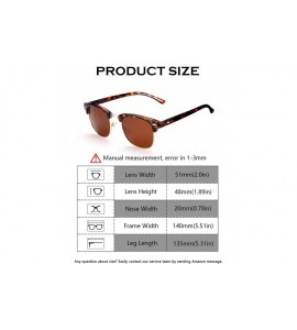 Semi-rimless Semi Rimless Polarized Sunglasses Classic Half Frame Sun Glasses for Women Men UV Protection - CA194TCWIHY $27.10