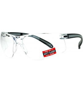 Sport Clear Lens Protective Safety Glasses UV 400 ANSI Z87.1+ Half Rim Sporty - Grey - CN18904N442 $19.16