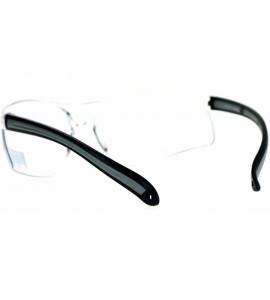 Sport Clear Lens Protective Safety Glasses UV 400 ANSI Z87.1+ Half Rim Sporty - Grey - CN18904N442 $19.16