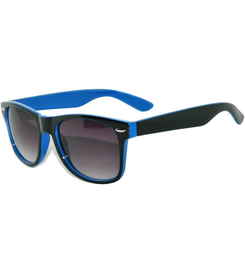Wayfarer Classic Retro Vintage Two - Tone Frame Smoke Lens Sunglasses Fashion Style Owl - Blue - CU11P8ZKW1V $19.34