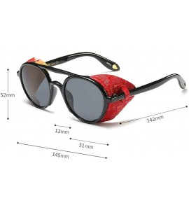 Oval Vintage Women Punk Round Sunglasses Luxury Brand Designer Fashion Side protection Sun Glasses - Black&red - CM18MD669SA ...