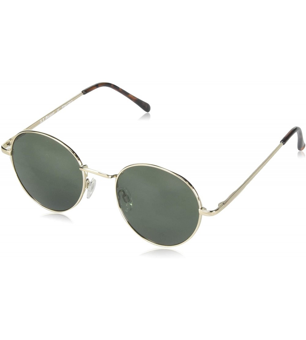 Round unisex-adult Oh Yeah Round Sunglasses - Gold/Green - CQ18WE5ZR6K $28.15