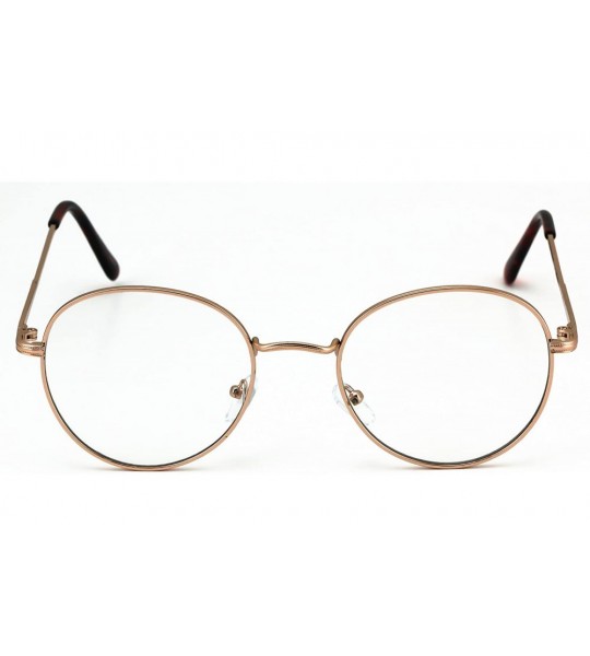 Cat Eye VINTAGE RETRO Nerd Style Clear Lens Round Gold Silver Frame Men Women EYE GLASSES - Gold - CA18C394TCQ $17.98