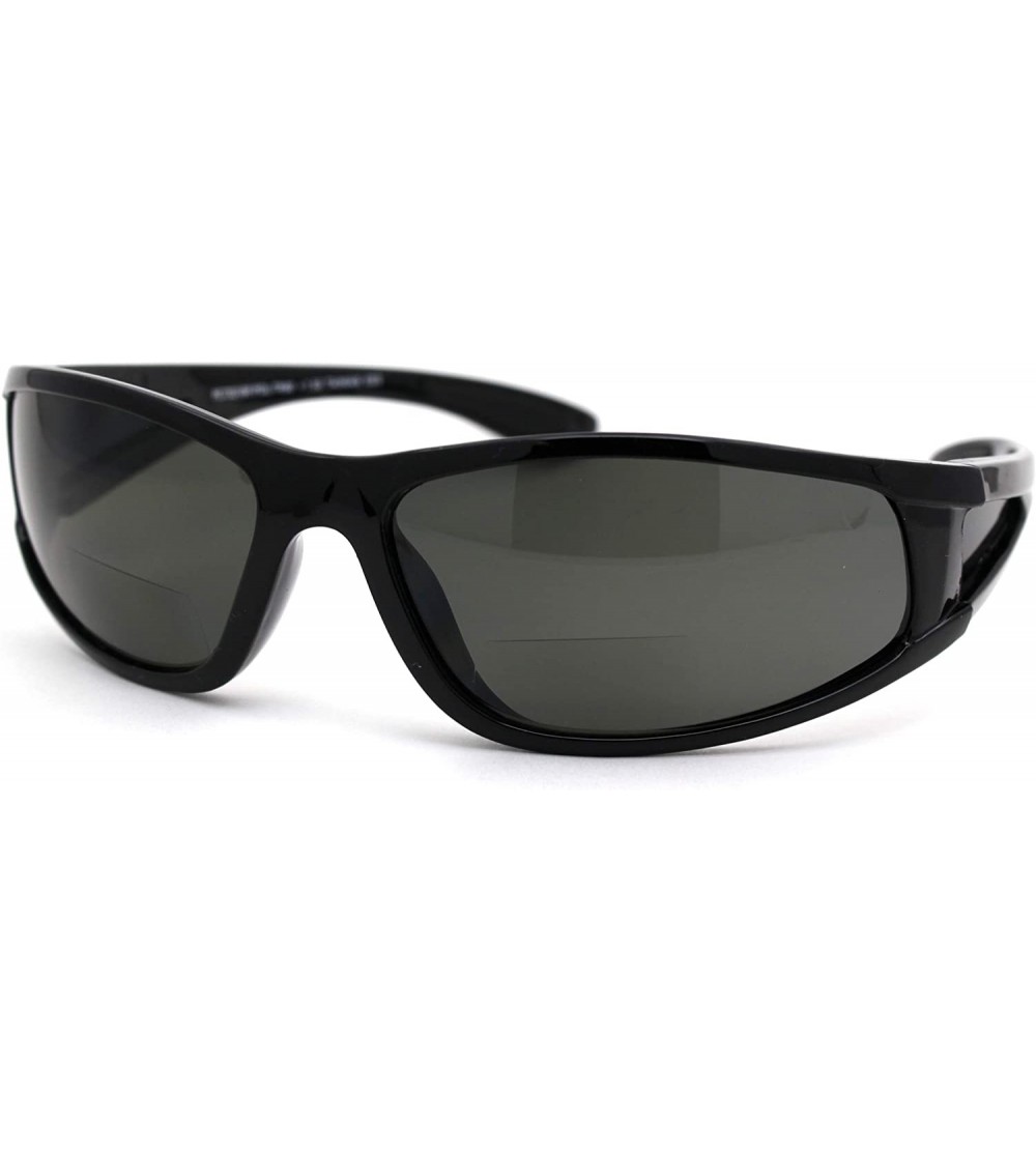 Sport Mens Indestructible TR90 Frame Warp Polarized Sport Bifocal Reading Sunglasses - Shiny Black - C118X9Z6YES $42.70