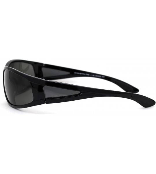 Sport Mens Indestructible TR90 Frame Warp Polarized Sport Bifocal Reading Sunglasses - Shiny Black - C118X9Z6YES $42.70