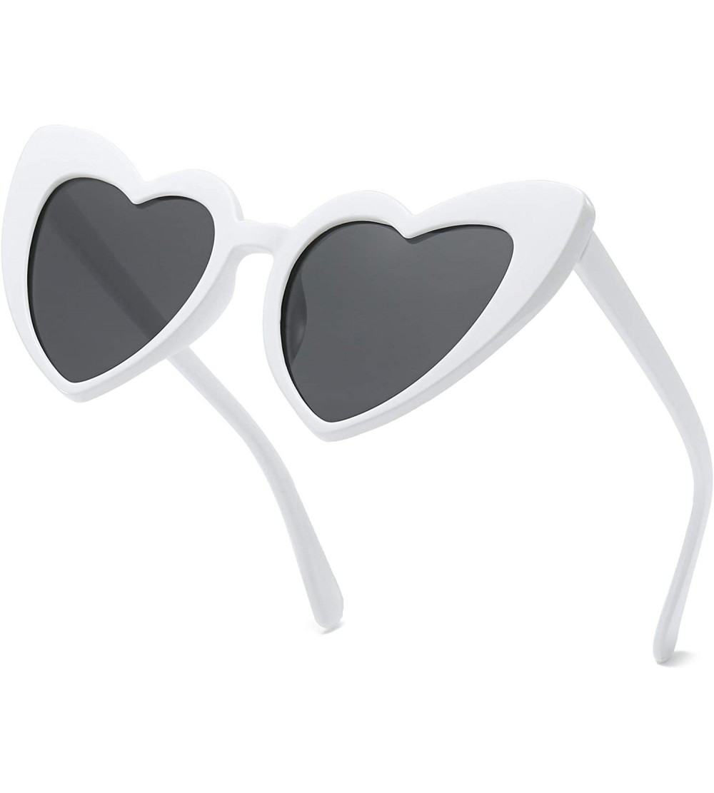 Oversized Heart Sunglasse Polarized Vintage Retro Cat Eye Oversized Glasses UV400 Protection - C418S33AXYW $24.64