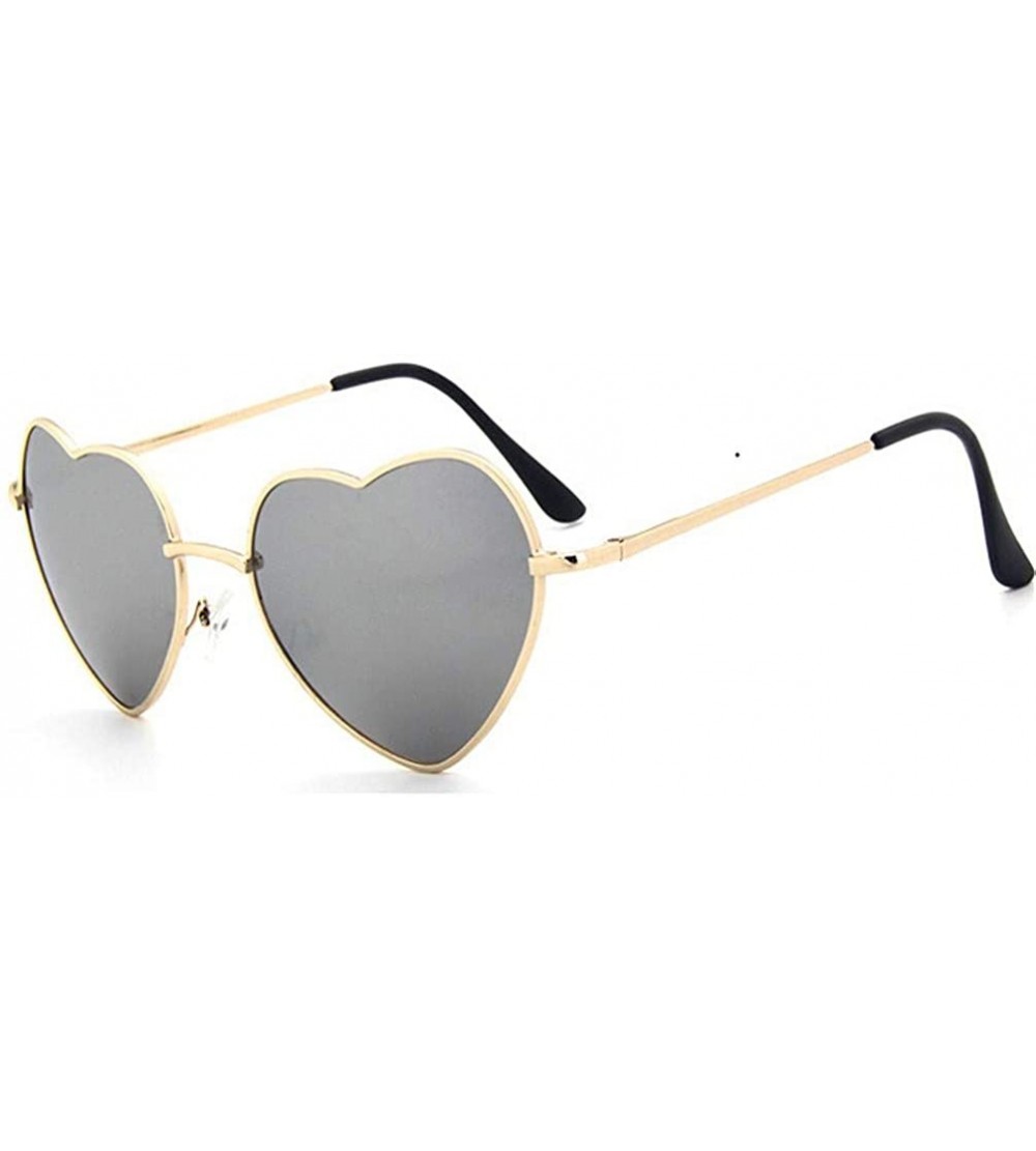 Rimless Ladies Heart Shaped Sunglasses Metal Women Designer Fashion Rimless Lenses Sun Glasses - C10 - CA18Y40R5HY $43.20