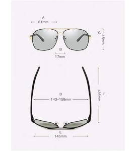 Aviator Auto-discoloring polarizing driver driving toad mirror day and night metal sunglasses - B - CD18QR72HH9 $70.06