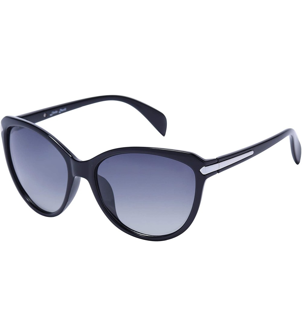 Cat Eye Polarized Cat Eye Sunglasses for Women Fashion Retro Style UV 400 Protection - Gloss Black - CR18Q9A40H5 $25.29