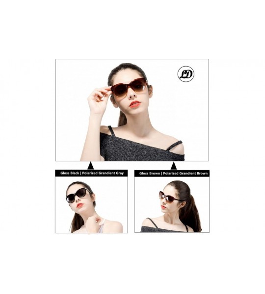 Cat Eye Polarized Cat Eye Sunglasses for Women Fashion Retro Style UV 400 Protection - Gloss Black - CR18Q9A40H5 $25.29