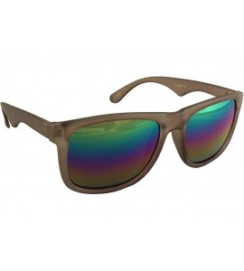 Round Rainbow Reflective Sunglasses - Mirrored Rainbow Lens - Retro Style - UV400 - Gray - CT18E93WA6N $27.73