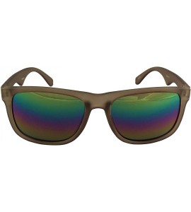 Round Rainbow Reflective Sunglasses - Mirrored Rainbow Lens - Retro Style - UV400 - Gray - CT18E93WA6N $27.73