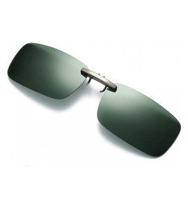 Oval Detachable Night Vision Lens Driving Metal Polarized Clip On Glasses Sunglasses - Green - CP18TLXQK2Y $16.29