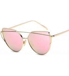 Cat Eye Sunglasses Women Cat eye Mirror Rose Gold Vintage Fashion sun glasses Eyewear - C4 - CD18WWMIA55 $47.02