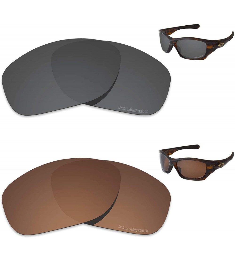 Oval Performance Replacement Lenses Pit Bull Polarized Etched - Value Pack - Carbon Black & Nut Brown - CA18I6GQ6LX $47.73