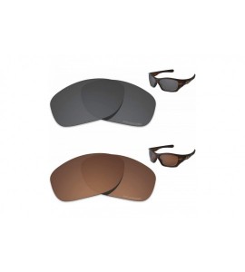 Oval Performance Replacement Lenses Pit Bull Polarized Etched - Value Pack - Carbon Black & Nut Brown - CA18I6GQ6LX $47.73