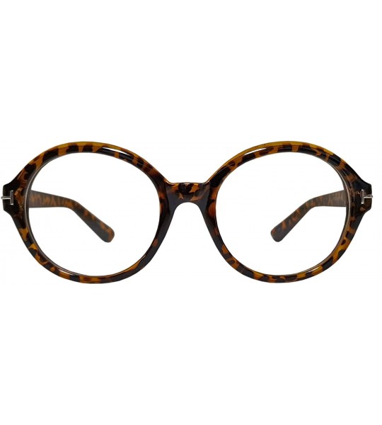 Oval Classic Round Horn Rimmed Eye Glasses Clear Lens Oval Non Prescription Frame - Leopard7334 - C6182HRYUKR $21.75