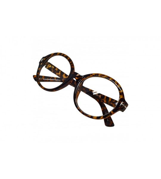 Oval Classic Round Horn Rimmed Eye Glasses Clear Lens Oval Non Prescription Frame - Leopard7334 - C6182HRYUKR $21.75