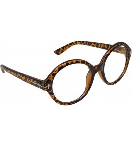 Oval Classic Round Horn Rimmed Eye Glasses Clear Lens Oval Non Prescription Frame - Leopard7334 - C6182HRYUKR $21.75