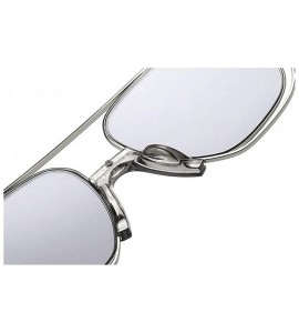 Square New Ocean Trend Sunglasses Fashion Hollow Ladies Luxury Men's Metal Sunglasses UV400 - Yellow - CB194RZS9YG $22.79