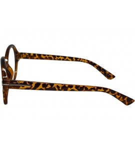 Oval Classic Round Horn Rimmed Eye Glasses Clear Lens Oval Non Prescription Frame - Leopard7334 - C6182HRYUKR $21.75