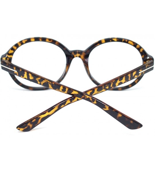 Oval Classic Round Horn Rimmed Eye Glasses Clear Lens Oval Non Prescription Frame - Leopard7334 - C6182HRYUKR $21.75