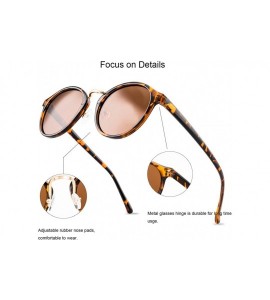 Oversized Retro Round Polarized Sunglasses for Women Men Vintage Designer Style UV400 - Tortoise+black - CE18A783ERK $26.96