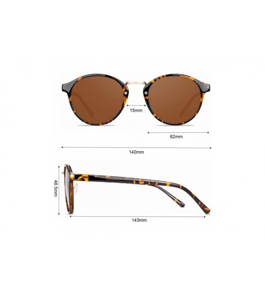 Oversized Retro Round Polarized Sunglasses for Women Men Vintage Designer Style UV400 - Tortoise+black - CE18A783ERK $26.96