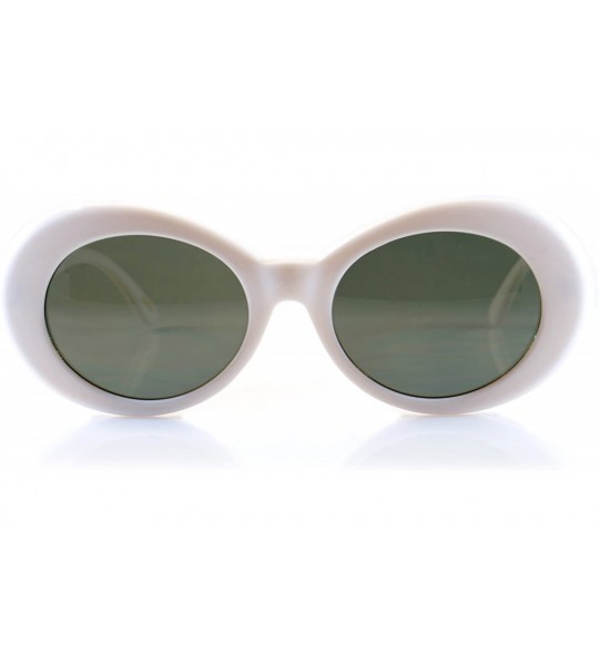 Round Celebrity Retro Round Oval Pop Color Tinted Sunglasses A037 A095 - Green Smoke - CO186ICKCNS $19.20