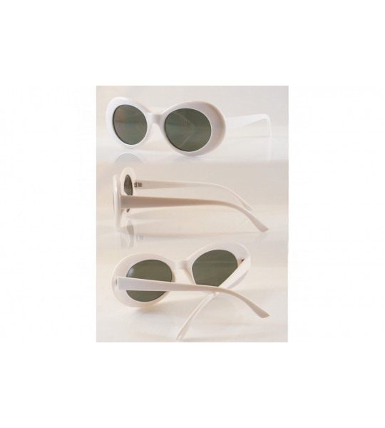 Round Celebrity Retro Round Oval Pop Color Tinted Sunglasses A037 A095 - Green Smoke - CO186ICKCNS $19.20