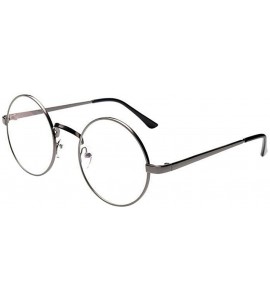 Square Fashion Unisex Classic Metal Frame Mirror Rounded Glasses - Green - CB193XHL7QN $17.85