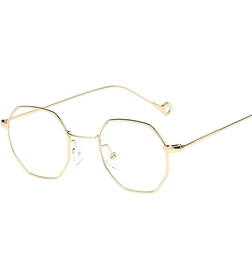 Rimless Polarized Sunglasses Protection Irregularity Vacation - Gold - CX190R7ISND $16.73