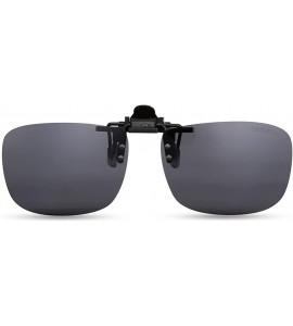 Round Polarized Clip-on Flip Up Metal Clip Rimless Sunglasses for Prescription Glasses - Black - CM17YHDWC47 $21.70