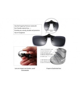 Round Polarized Clip-on Flip Up Metal Clip Rimless Sunglasses for Prescription Glasses - Black - CM17YHDWC47 $21.70