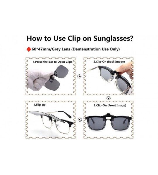 Round Polarized Clip-on Flip Up Metal Clip Rimless Sunglasses for Prescription Glasses - Black - CM17YHDWC47 $21.70