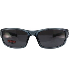 Sport Speedster Motorcycle Sunglasses Crystal Blue Frames Smoke Lenses - CJ1867O2EDU $32.23