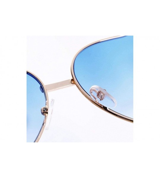 Aviator Heart Shaped Sunglasses Women Metal Frame Reflective Lens Sun Protection Tea - Gray - CN18YKUO0QO $16.94