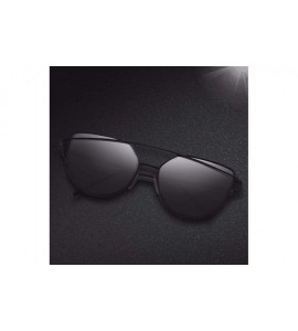 Cat Eye European and American sunglasses cat's eye dazzling women's Sunglasses anti-ultraviolet - Black Ash - C318Q0HXAGN $41.46