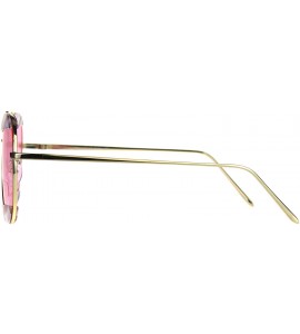 Aviator Womens Flower Crop Blind Pilots Metal Rim Fashion Sunglasses - Pink - CL18854Q3IR $24.98