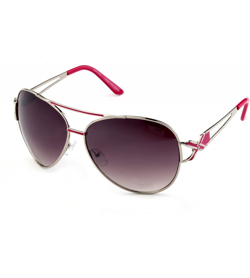 Aviator Randy" - Modern Celebrity Design Temple Design Aviator High Fashion Sunglasses for Women and Men - Hot Pink - C617YXO...