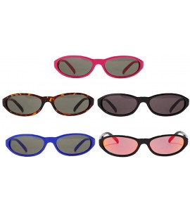 Oval Cat Eye Sunglasses Cool Gothic Retro Shades Party Club Eyewear Hip-Hop Gift - Rose Red - CG190C59LLN $23.48