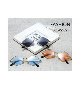 Oval Hip-Hop Irregular Metal Small Frame Clear Color Lens Sunglasses - Green - C718UZIE8TL $23.30
