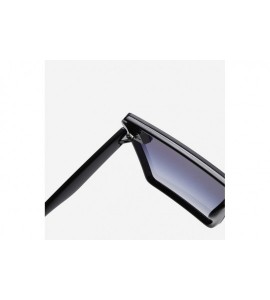 Oversized Unisex Flat Top Shield Sunglasses Square Mirror Rimless Glasses Unique Oversize Vintage Style for Women Men - B - C...