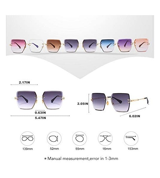 Rimless Rimless Square Sunglasses Women Fashion 2020 Summer Style Brand Designer Gradient Lens Eyewear UV400 Glass - CX198O5K...