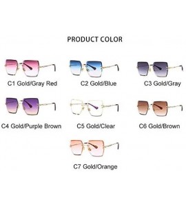 Rimless Rimless Square Sunglasses Women Fashion 2020 Summer Style Brand Designer Gradient Lens Eyewear UV400 Glass - CX198O5K...