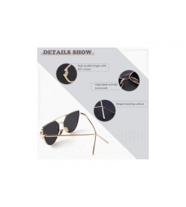 Round Cat Eye Mirrored Flat Lenses Polarized Metal Frame Women Sunglasses SR004 - CR18NHM5GXX $25.15