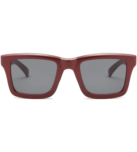 Square Women Retro Square UV Protection Fashion Sunglasses - Maroon - C518IS4CDO0 $17.34