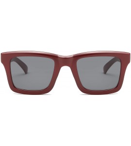 Square Women Retro Square UV Protection Fashion Sunglasses - Maroon - C518IS4CDO0 $17.34