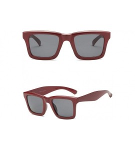 Square Women Retro Square UV Protection Fashion Sunglasses - Maroon - C518IS4CDO0 $17.34